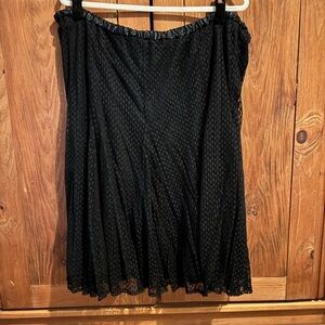 Coldwater Creek Black Textured A-Line Skirt